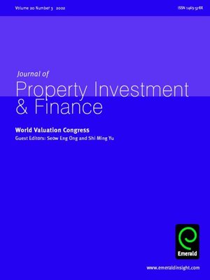 cover image of Journal of Property Investment & Finance, Volume 20, Issue 3